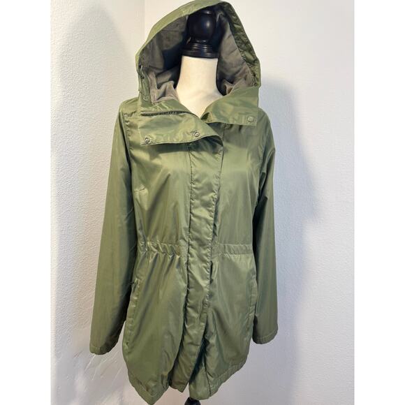 North Face Green Fleece Lined Jacket Windwall Tech Softshell Ripstop Size M L - Picture 1 of 8
